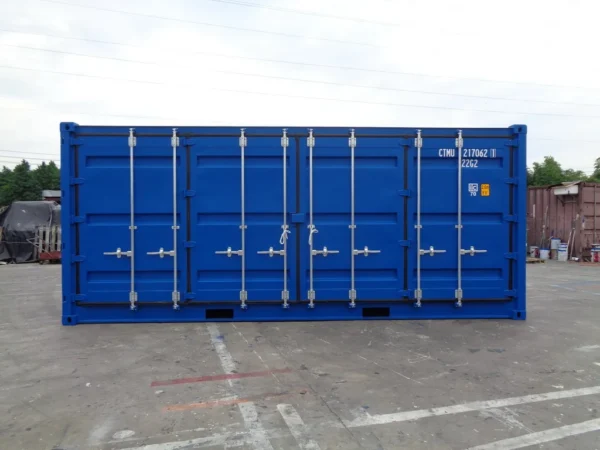 Contenedor marítimo 20 pies lateral abierto azul nuevo