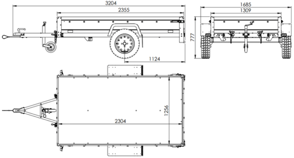 Remolque 230×125 con lona plana, laterales de malla. - Imagen 5