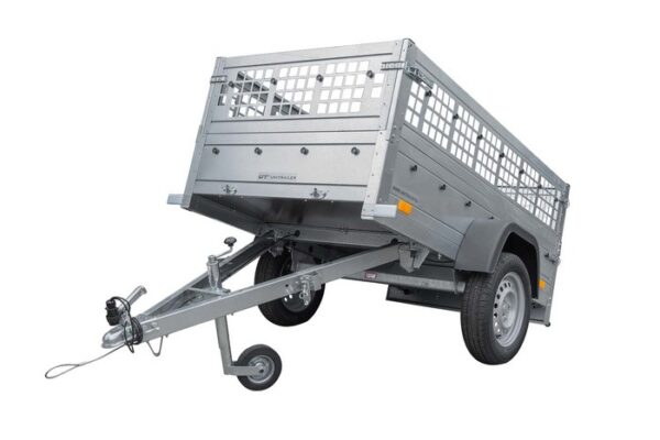 Remolque GARDEN TRAILER 200 KIPP con extensiones de malla y rueda jockey