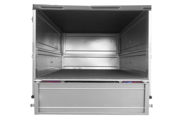 Remolque basculante UNITRAILER Garden Trailer 200 KIPP con lona plana, extensiones laterales abatibles y rueda jockey - Imagen 5