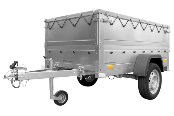 Remolque basculante UNITRAILER Garden Trailer 200 KIPP con lona plana, extensiones laterales abatibles y rueda jockey - Imagen 6
