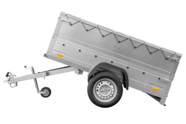 Remolque basculante UNITRAILER Garden Trailer 200 KIPP con lona plana, extensiones laterales abatibles y rueda jockey - Imagen 7