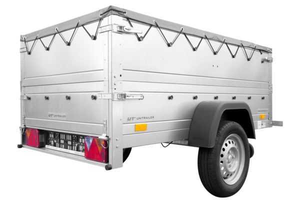 Remolque basculante UNITRAILER Garden Trailer 200 KIPP con lona plana, extensiones laterales abatibles y rueda jockey - Imagen 2