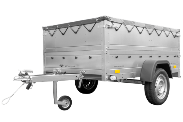 Remolque de coche UNITRAILER Garden Trailer 201 KIPP con lona plana, extensiones laterales abatibles y rueda jockey - Imagen 4