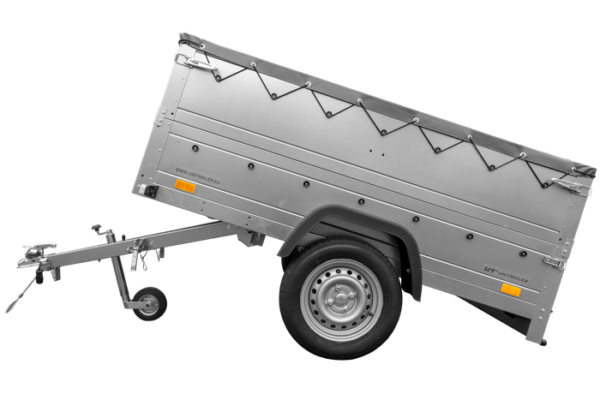 Remolque de coche UNITRAILER Garden Trailer 201 KIPP con lona plana, extensiones laterales abatibles y rueda jockey - Imagen 3
